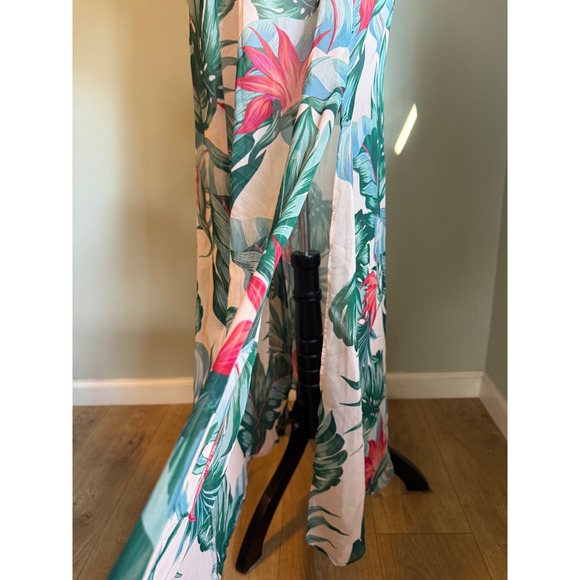 Show Me Your Mumu Hacienda Maxi Dress Off Shoulder Tropical Floral boho Large gr - Picture 7 of 8